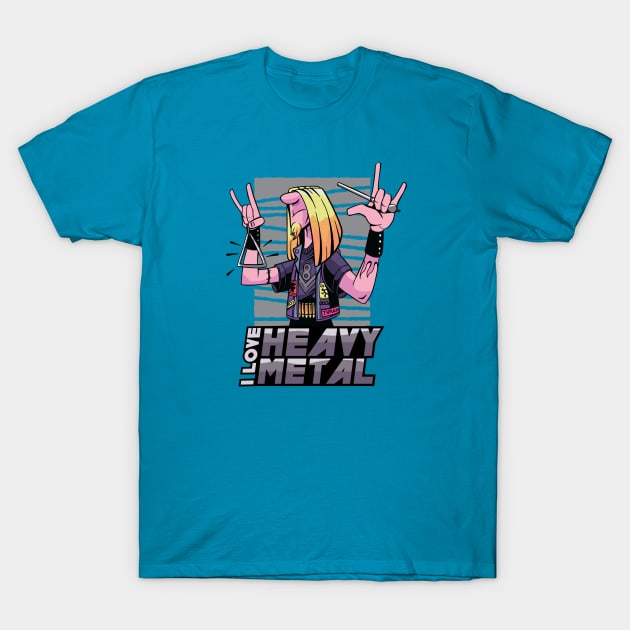 I Love Heavy Metal T-Shirt by Safdesignx